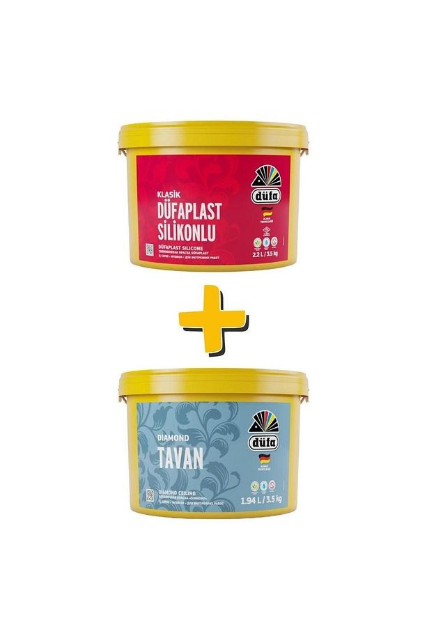 Klasik plast Silikonlu İç Cephe 6070 Fıstık 2.2 l + Diamond Tavan Boyası 3.5 Kg
