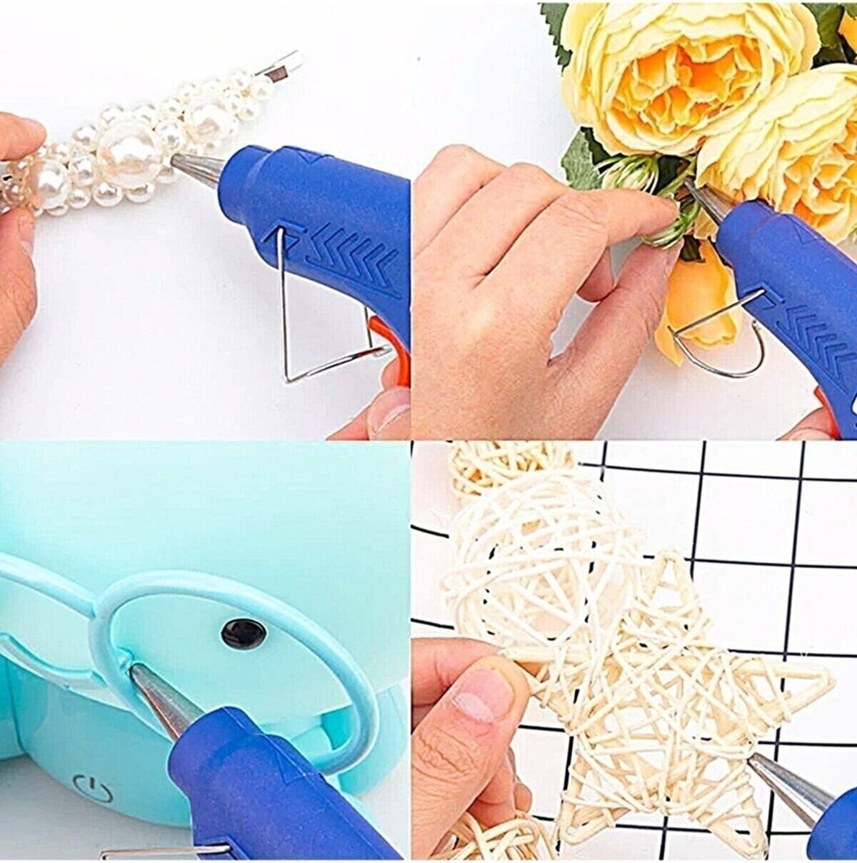 20W Anahtarlı Ergonomik Silikon Tabancası - 7 mm Şeffaf Mum Çubukları ile 10 Adet Hediye Paketi