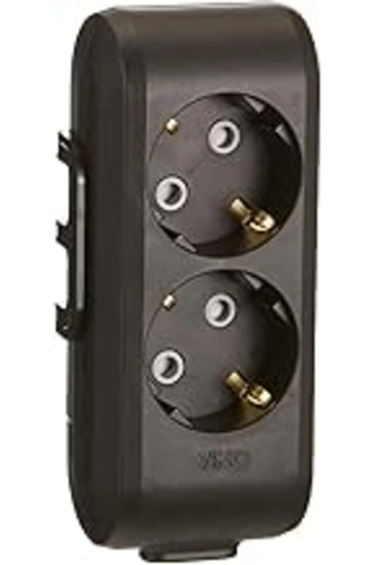 Multi-let Siyah Ikili Priz Topraklı Korumalı Klemensli