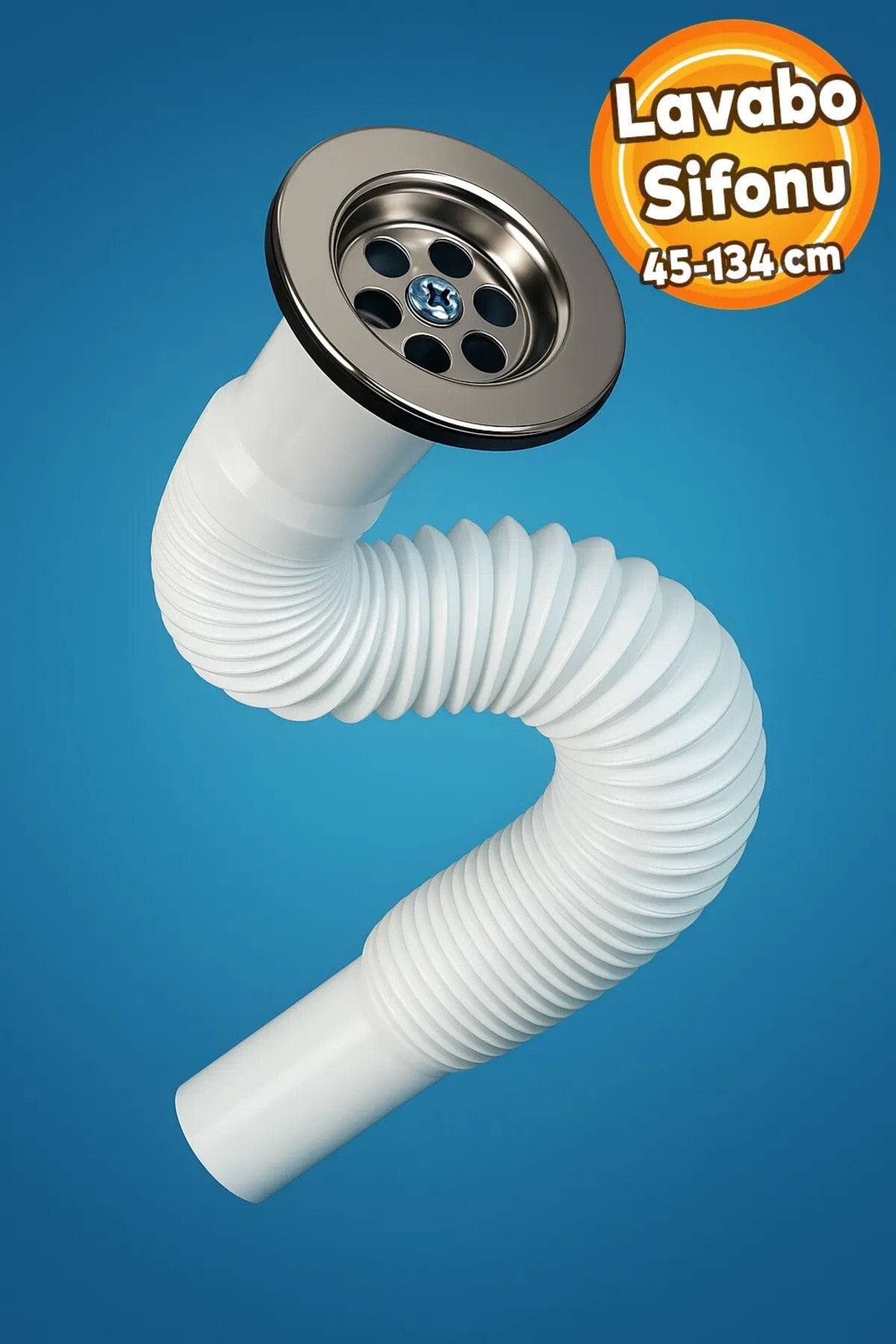 Sifon Körüklü (45-134 CM) Lavabo Sifonu Evye Hortumu Pis Su Gideri Borusu