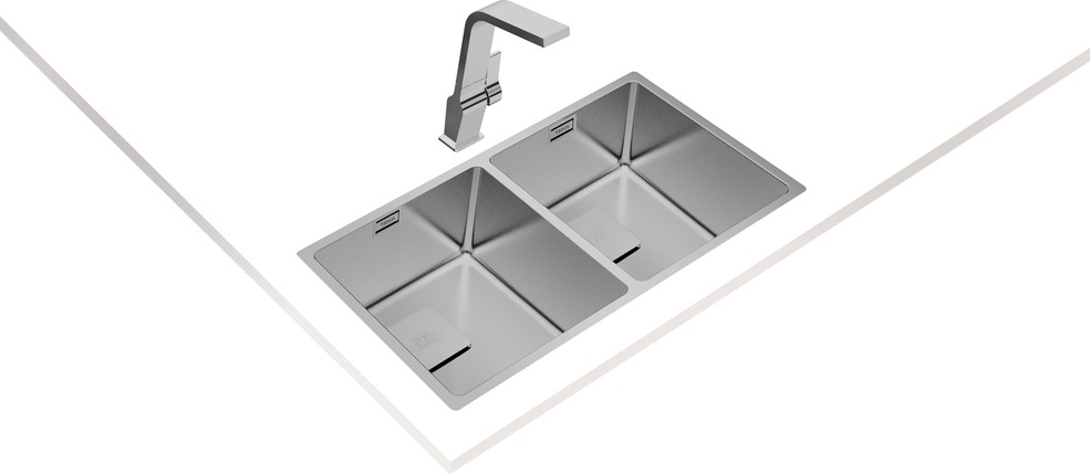 FLEXLINEA RS15 2B 740 Ankastre/Tezgaha Sıfır/Tezgahaltı Eviye Paslanmaz Çelik 74 cm 115030009