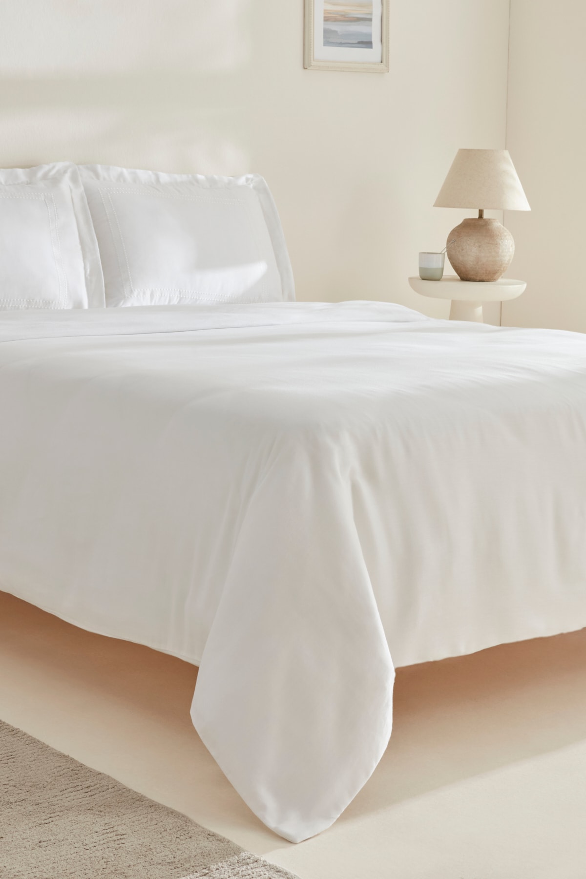 White Collection Felves %100 Pamuk King Size Nevresim Takımı Beyaz