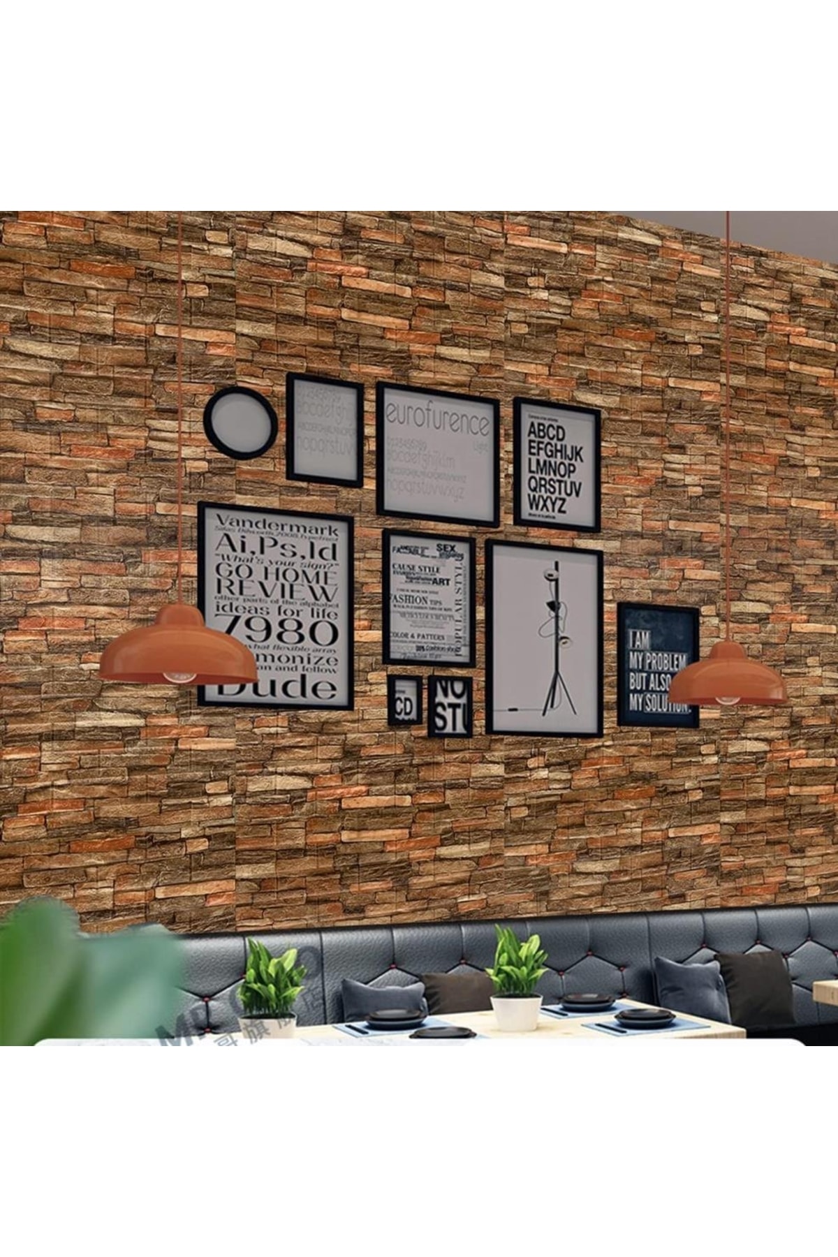 10 Adet 70X77CM Kendinden Yapışkanlı Oda Salon Ofis Kahverengi Duvar Kağıdı Paneli Nw47