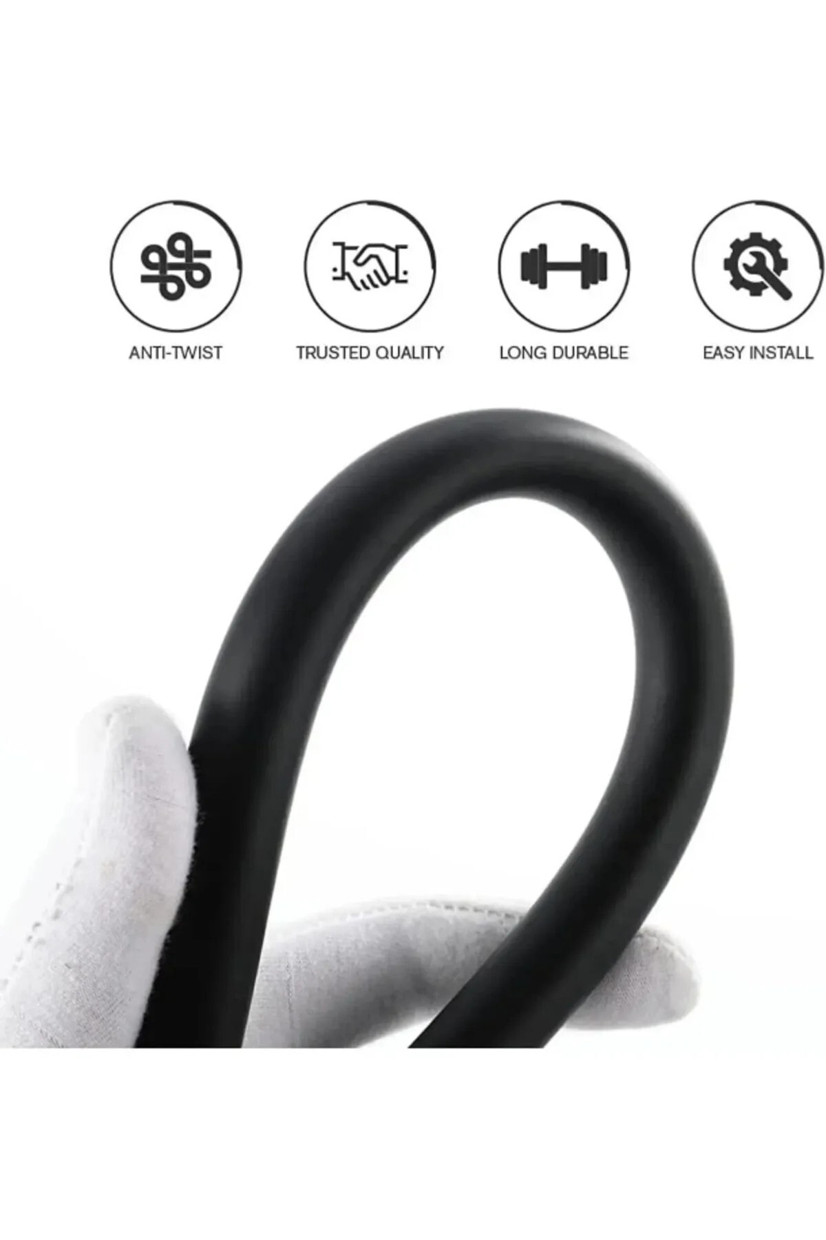 5 Fonksiyonlu Siyah Duş Başlığı Seti – PVC Hortumlu Yüksek Basınçlı Su Tasarruflu