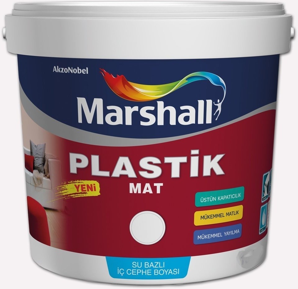 Plastik Mat Su Bazlı Iç Duvar Boyası 2.5 Lt - Antrasit Gri - Silinebilir Mükemmel Matlık Örtücülük