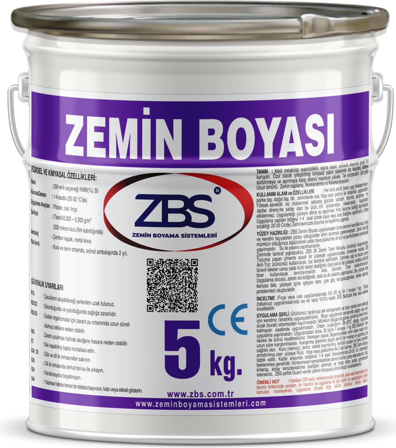 Zemin Boyası 5 kg Kırmızı RAL-3016