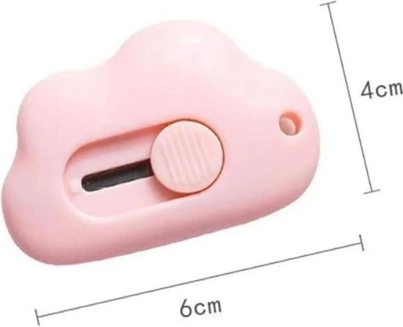 PEMBE Taşınabilir Sevimli Bulut Şeklinde Falçata - Maket Bıçağı 1 Adet