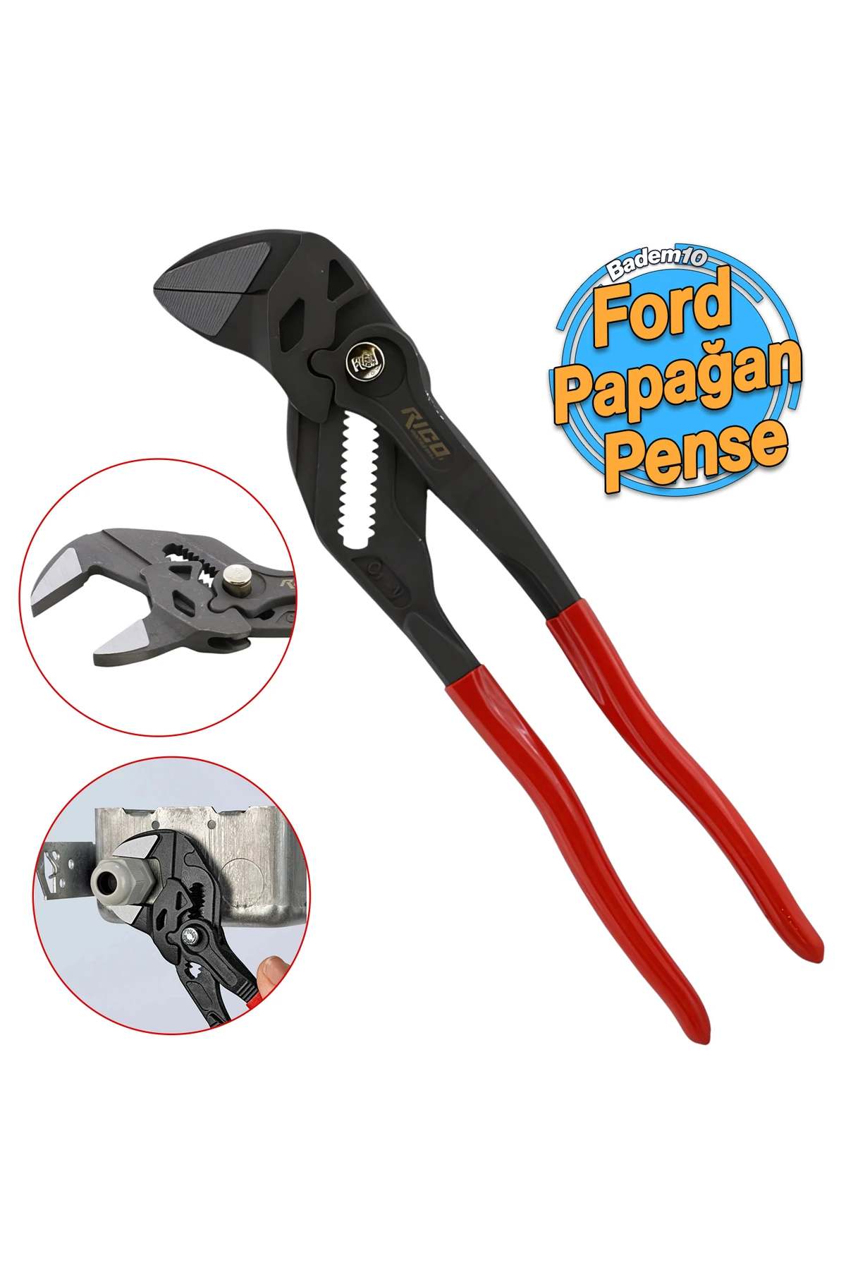 Fort Ayarlı Düğmeli Papağan Pense 25 cm 250 mm 10 İnç Çok Amaçlı Pense Sıkma Sökme El Aleti