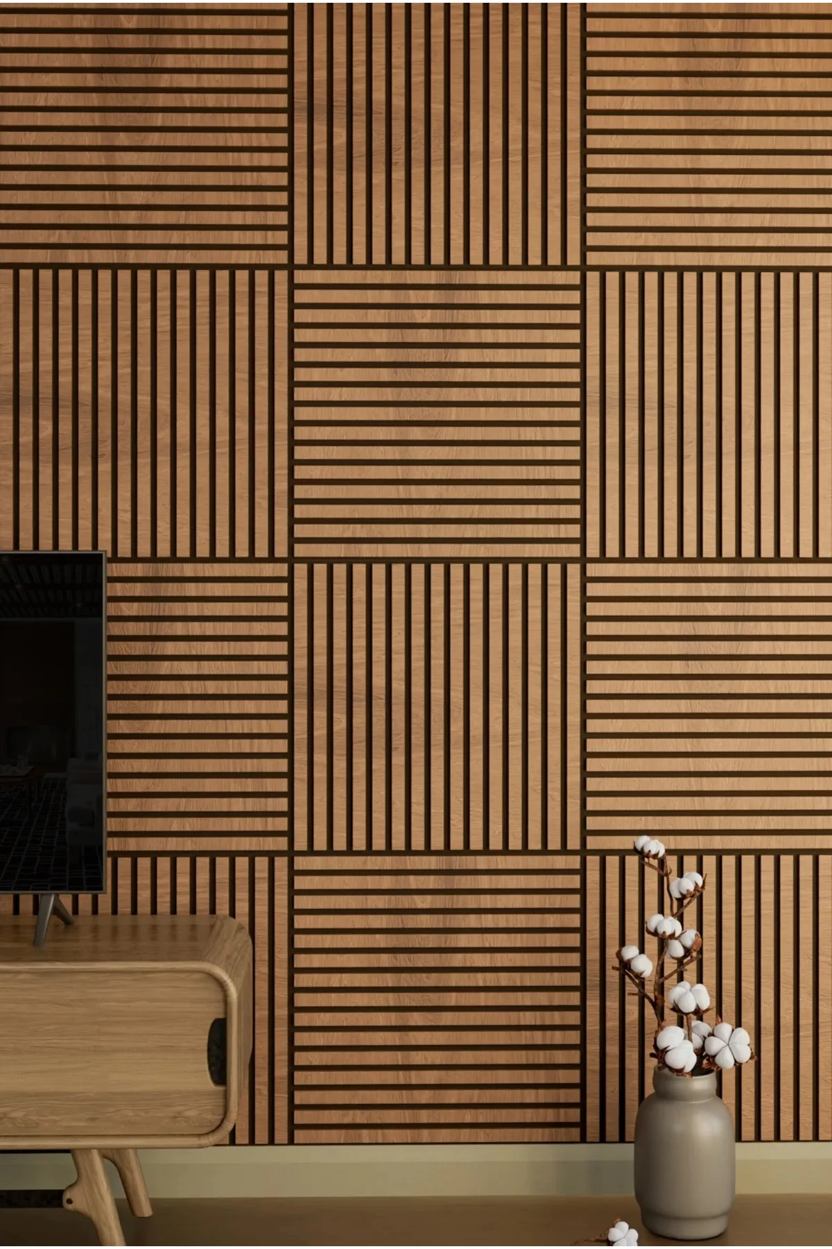 Mini Eko Akustik Ahşap Panel Safir Meşe - 60x60cm