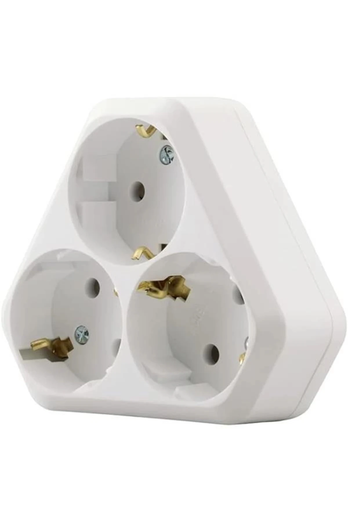 Golyat Üçgen Tip 3'lü Topraklı Priz, Beyaz