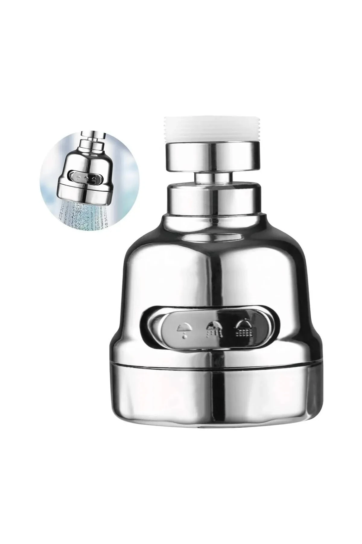 Musluk Başlığı Ucu Aparat Başlık Ekonomik Su Tasarruflu Mutfak Banyo Batarya 3 Fonksiyonlu Uçluk