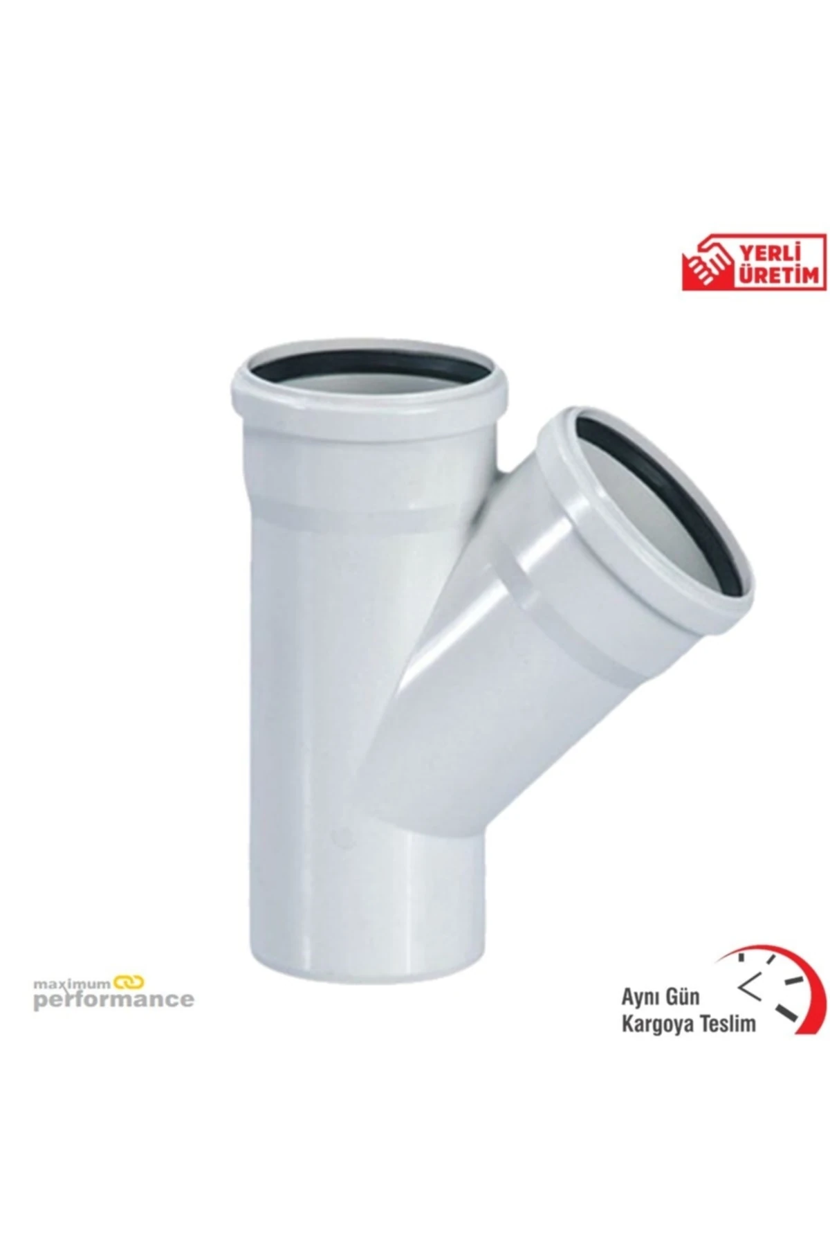 50*50 Mm Pvc Tek Çatal 45 Derece