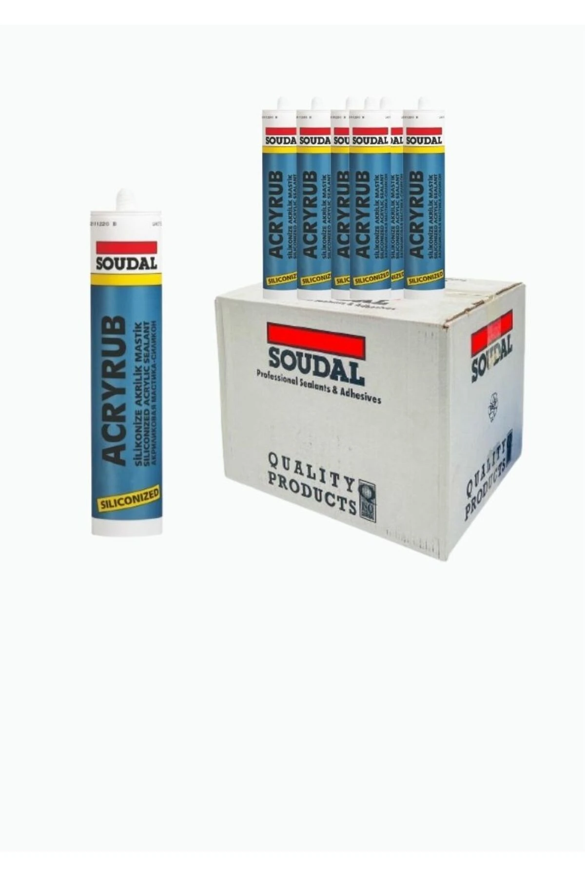 Acryrub Silikonize Beyaz Mastik 500gr Koli -30 Adet-