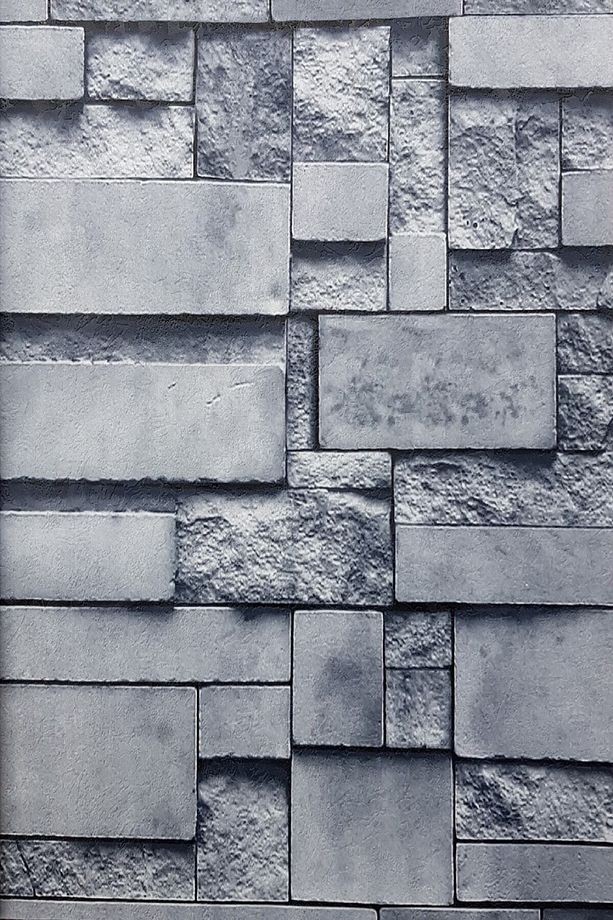 White Gerçek Taş Görünümlü 3d Duvar Kağıdı(5m2)