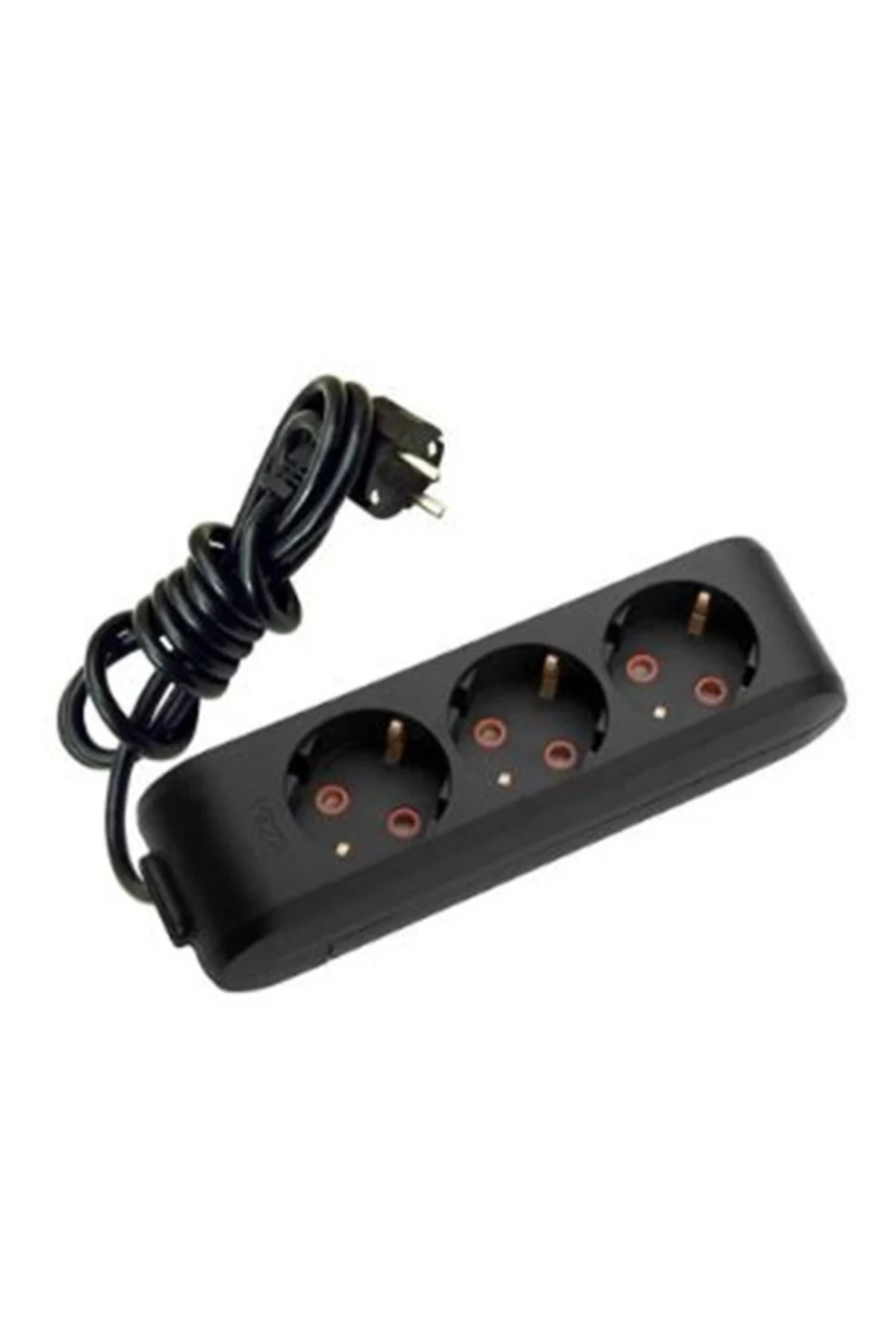Multilet Üçlü 5mt Kablolu SİYAH Grup Priz 3lü Ara Kablo Topraklı Klemensli
