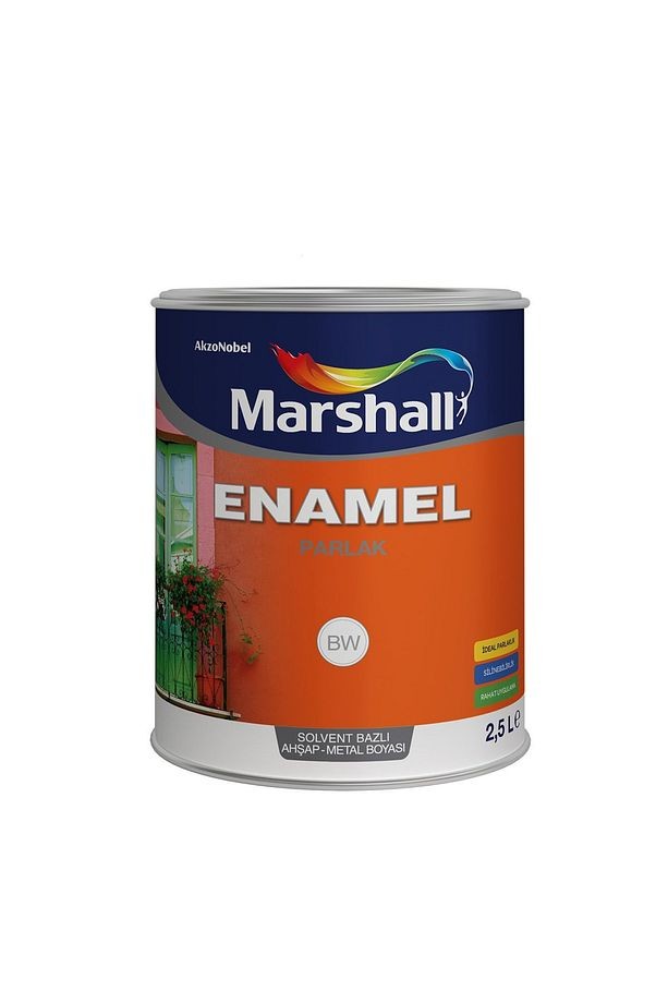 Enamel Parlak Solvent Bazlı Ahşap Metal Boyası 0.75l Beyaz