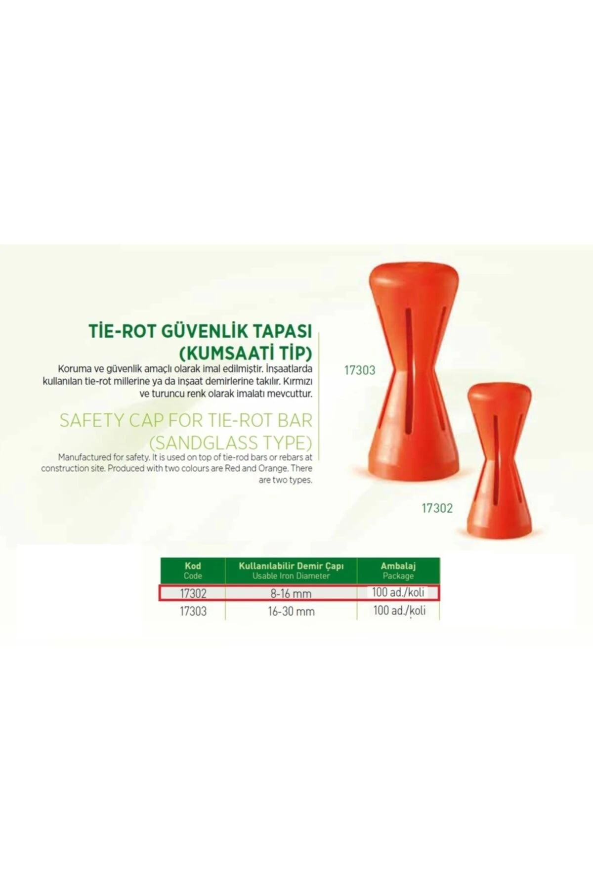 Güvenlik Tapası Kum Saati Tipi Q8-16 - 100 Adet