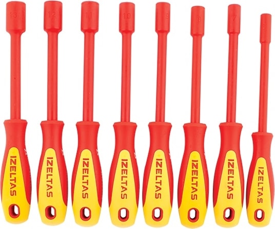 İZELTAŞ Izeltaş 4773008108 1000V Süngüsü Izoleli Lokma Uçlu Tornavida Takımı 8 Parça