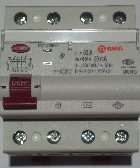 4X63A 30Ma Kaçak Akım Koruma Şalteri