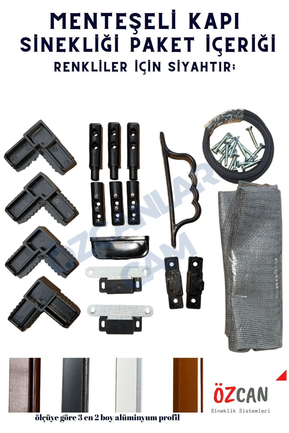 [100cm X 220 Cm ] Menteşeli Fiber Glass Kapı Pencere Sinekliği 17 X 25 Demonte Ürün