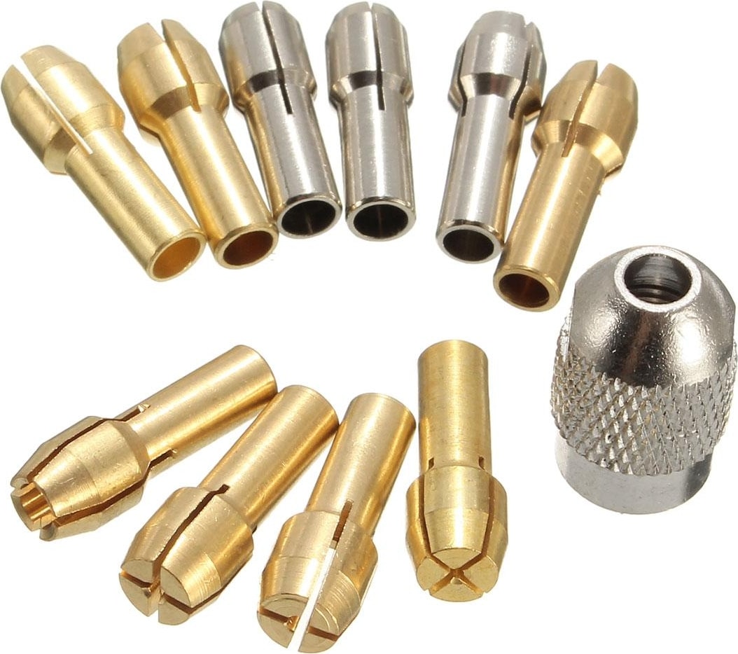 10 Adet Pirinç Matkap Chuck Collet Uçları Dremel Döner Için 0.5-3.2mm 4.3mm Shank (Yurt Dışından)