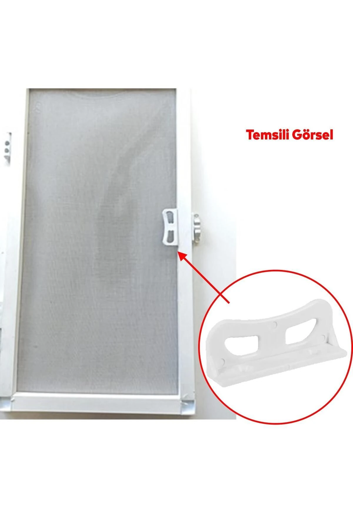 Pencere Kapı Sineklik Kolu Plastik Pimapen PVC L Tipi Tutucu Tutamağı 2 Adet