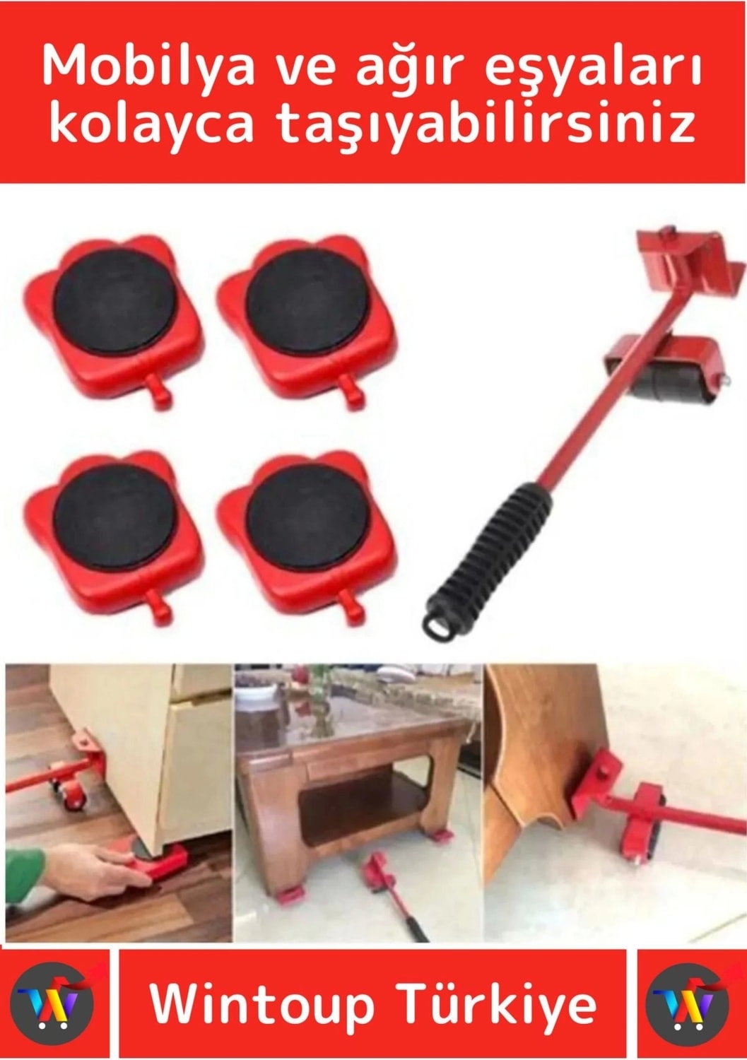 Premium Seri Abs Plastik Tekerlekli Basit Ağır Beyaz Eşya Mobilya Kaydırma Aleti Kriko