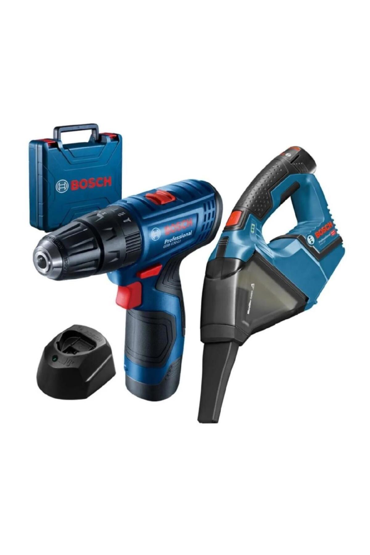 BOSCH GSB 120-LI 2Ah Çift Akülü Darbeli Delme/Vidalama + GAS 12V Süpürge (SOLO) - 0615990M45