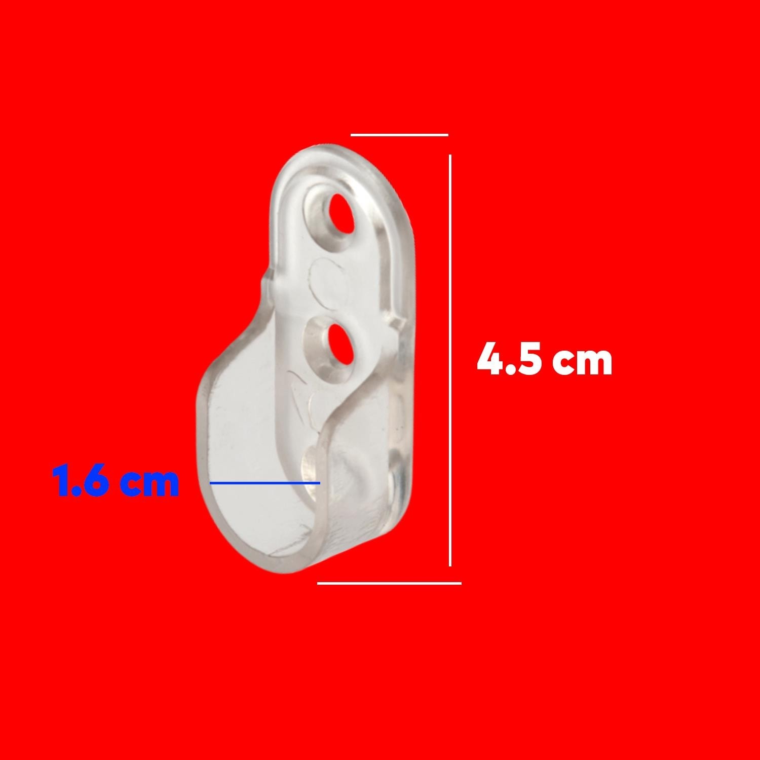 Oval Boru Askı Flanşı Dolap Elbise Askı Asma Aparatı Elemanı Plastik Aparat 45 mm (2 Adet)