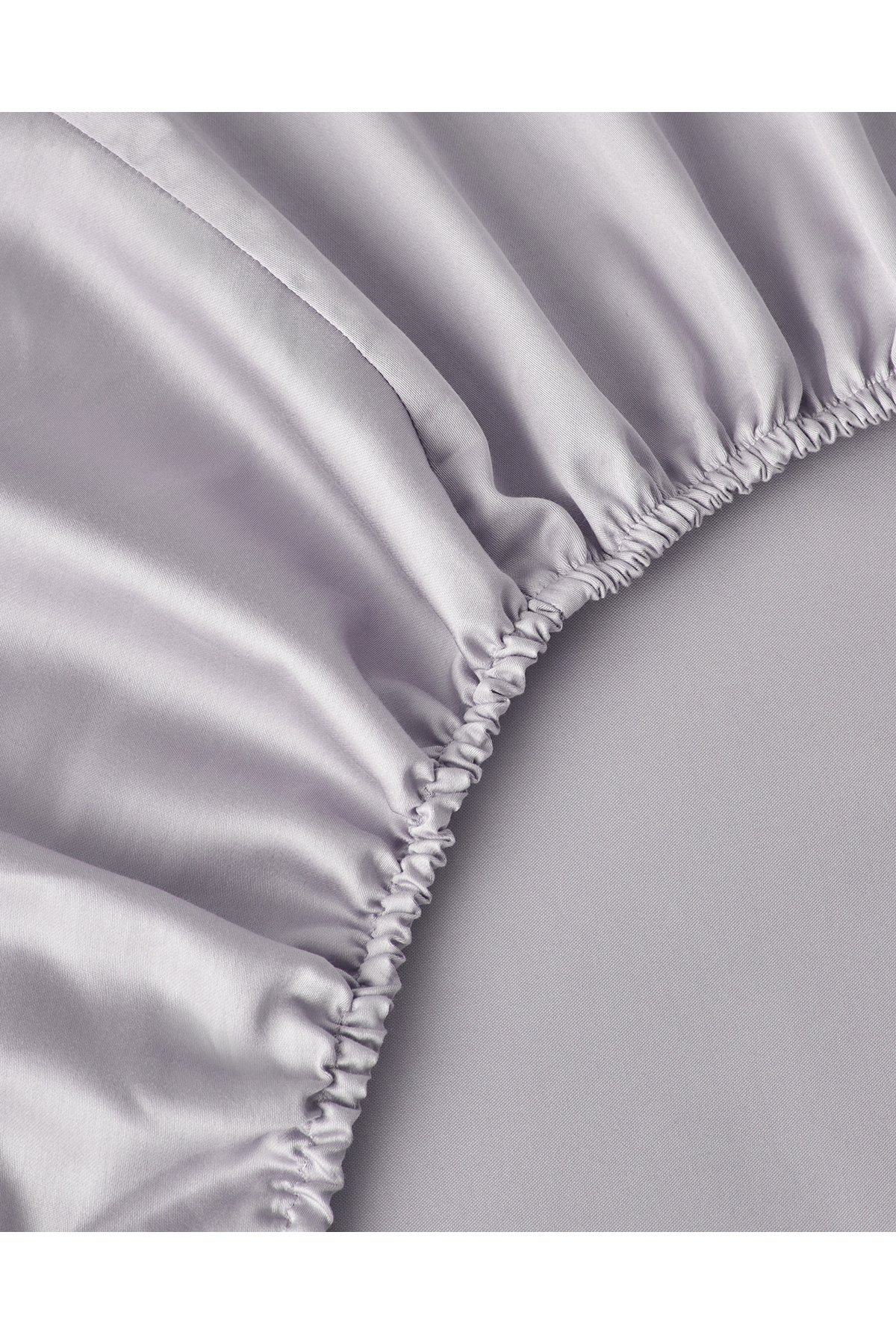 Deluxe Çizgili Pamuk Saten Çift Kişilik Nevresim Takımı 200x220 cm Açık Leylak
