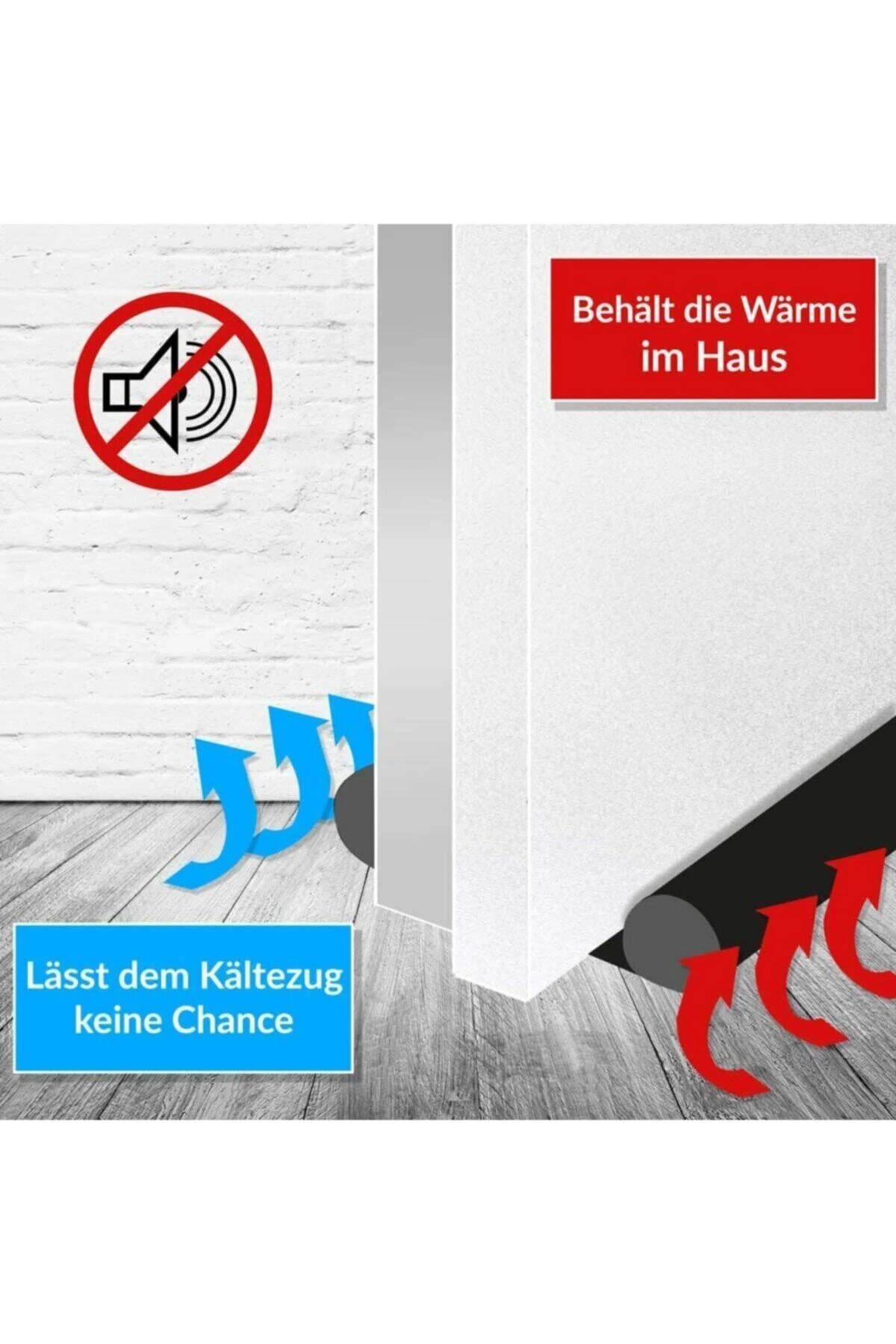 Siyah Çift Taraflı Kapı Eşiği Rüzgar Önleyici Isı Yalıtım İzolasyon Süngeri 2 Adet Kapı Altı Garanti