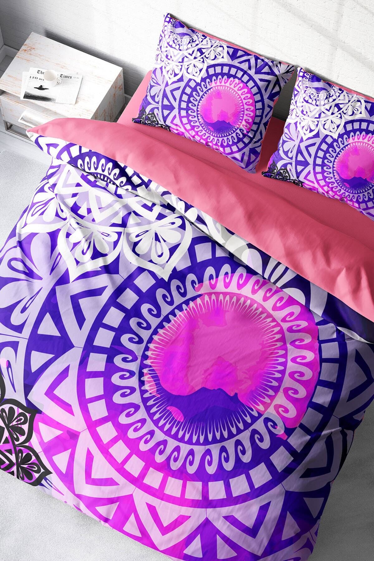 Kıng Sıze Purple Ring 3d Çift Kişilik Nevresim Takımı 220x240cm