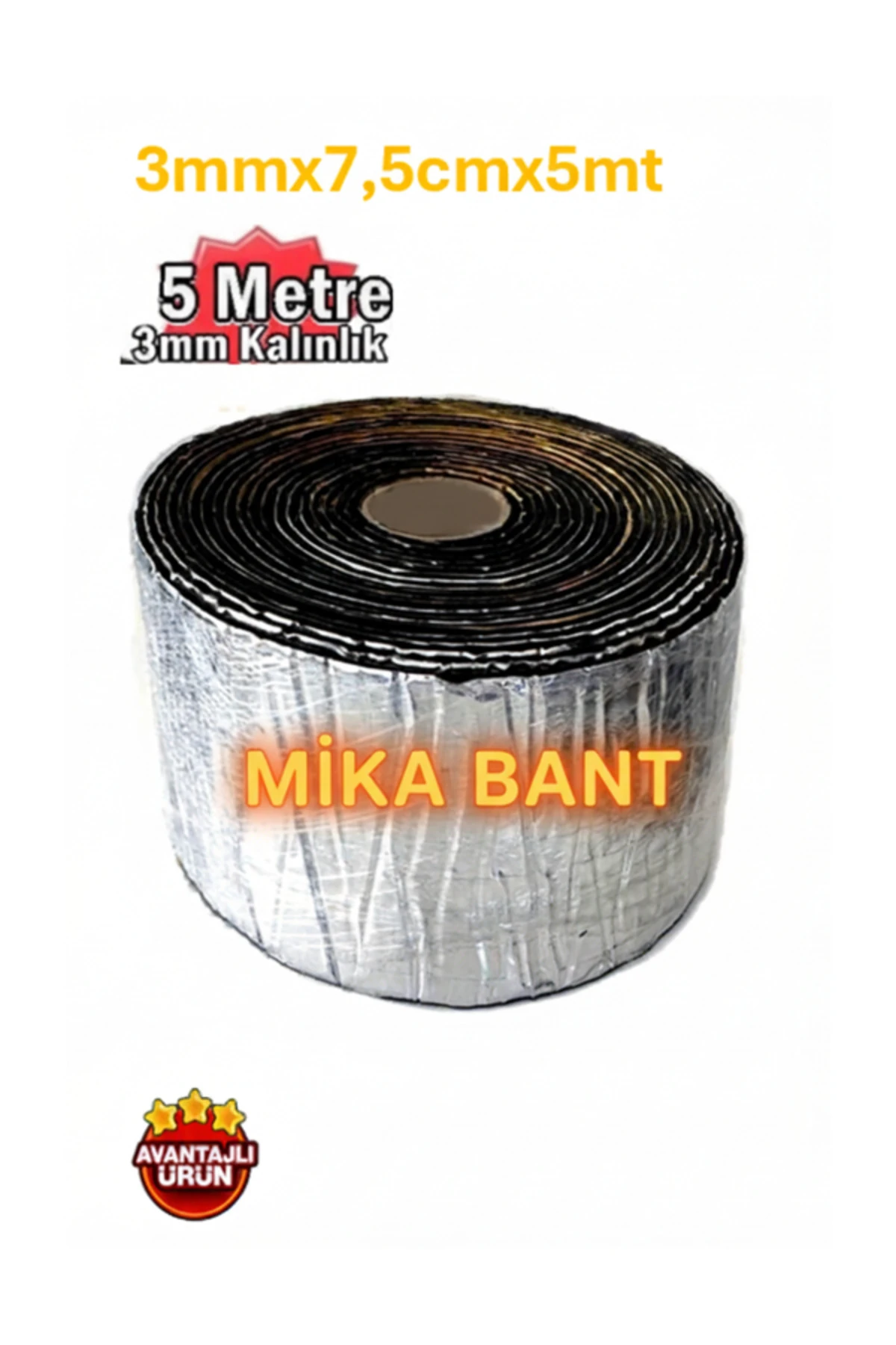 Folyolu Kauçuk Bant 3mmx7,5cmx5mt Isı Ve Ses İzolasyon Bandı Alüminyum Kauçuk Yalıtım Bandı