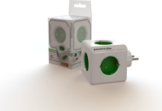 Power Cube 5'li Küp Akım Korumalı Priz Çoklayıcı - Yeşil (Yurt Dışından)