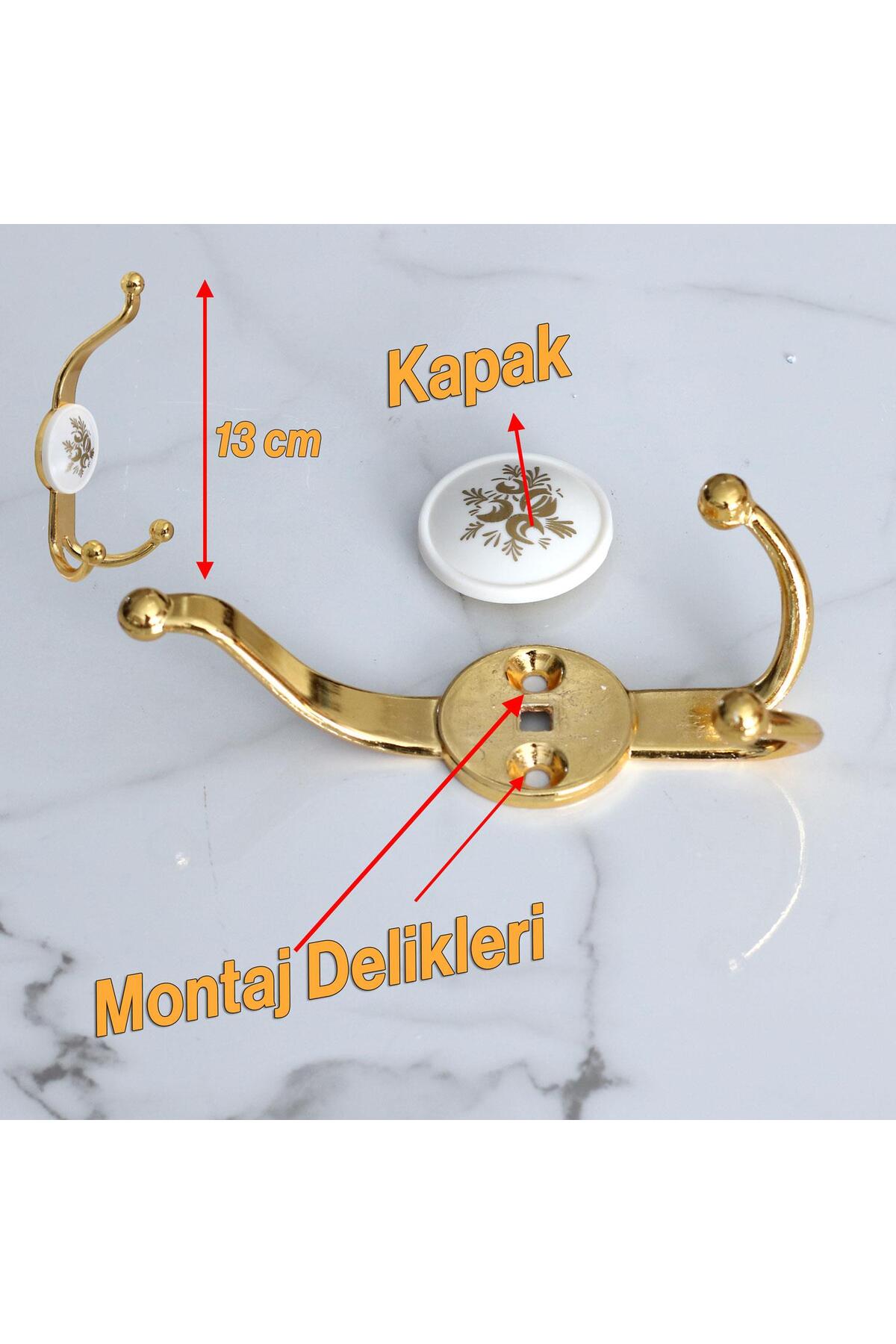 5 Adet Gold Altın Askı Dolap Askılık Askılığı Banyo Mutfak Askısı Duvar Kapı Elbise Kıyafet Vestiyer