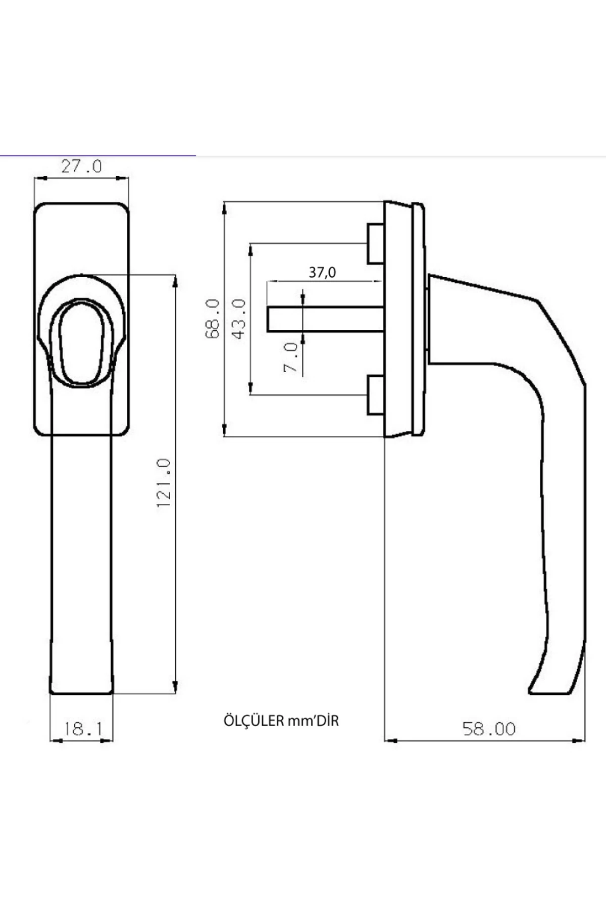 2 Adet - Pencere Kolu Beyaz Alüminyum 153gram/adet