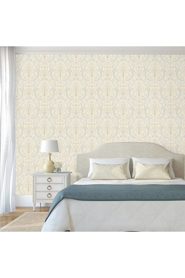Tropicano Renkli Damask Desen Duvar Kağıdı 9901-2: Krem | Ce, Iso 9001, Iso 10002, Iso 14001