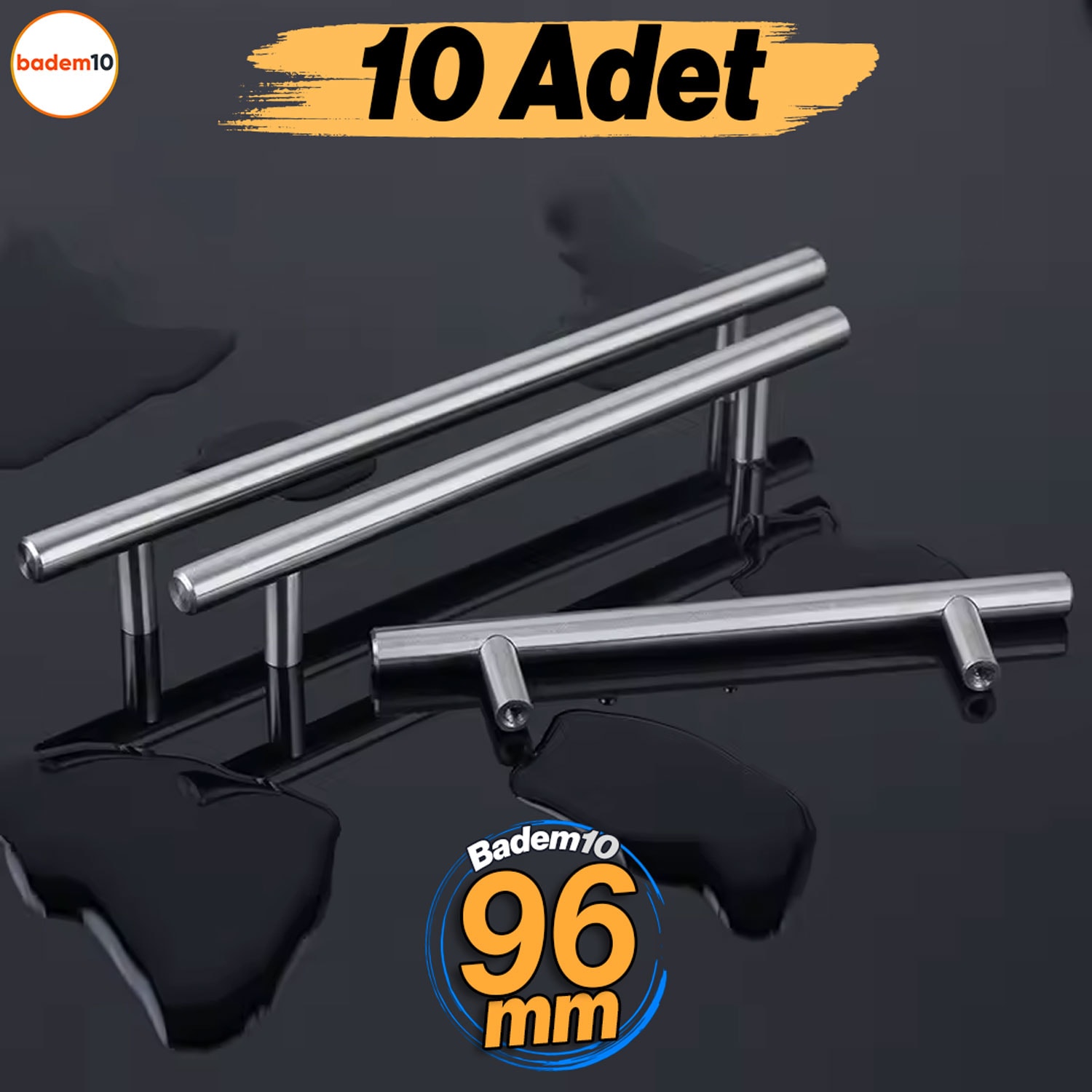Pürüzsüz 96 mm Inox Metal 10 Adet Mobilya Mutfak Çekmece Dolap Dolabı Kapak Kulbu Kulpu Kulpları