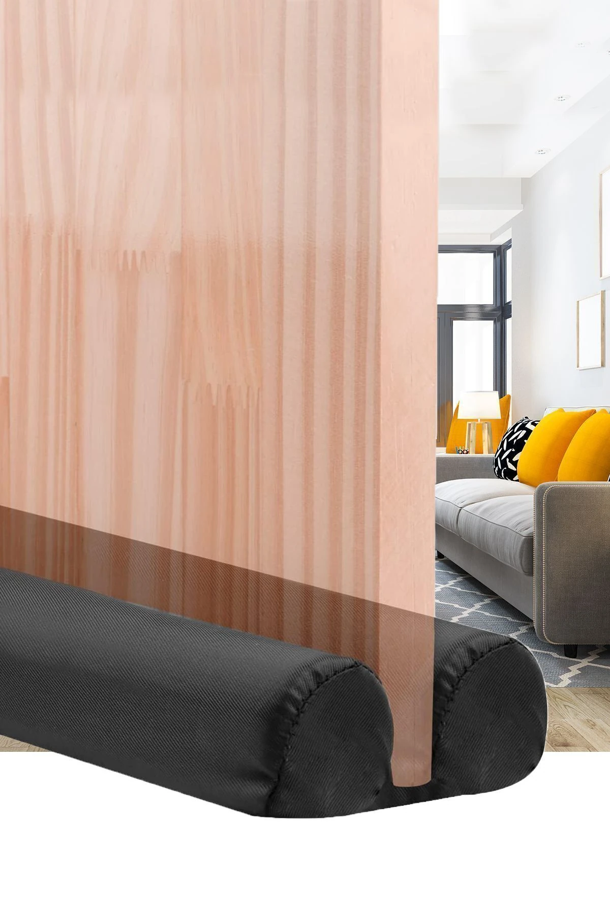 2 Adet Kapı Altı Rüzgar Önleyici Isı Yalıtım Süngeri Rüzgarlık Stoper Koruması Toz Soğuk Sünger