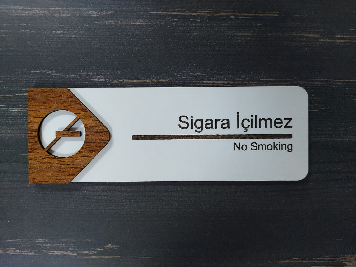 Sigara İçilmez Ofis Oda Kapı İsimliği Yönlendirme Tabelası Levhası Kişiselleştirilebilir