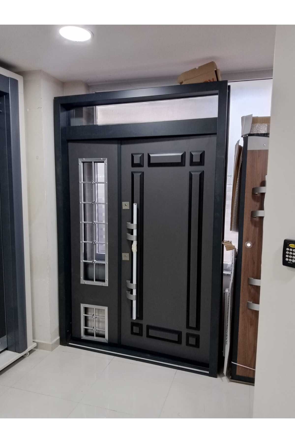 Antrasit Kabartma Model Dış Mekan Bina Kapısı, Apartman Kapısı