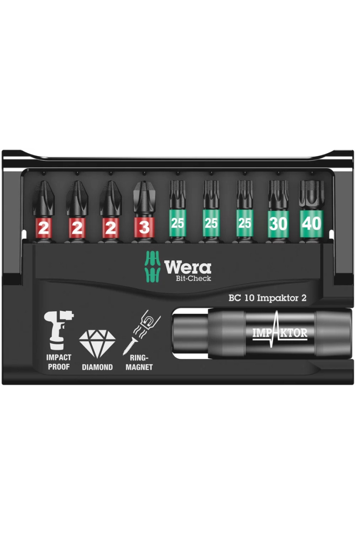 WERA Bit-check 10 Impaktor Bits Set 05057682001