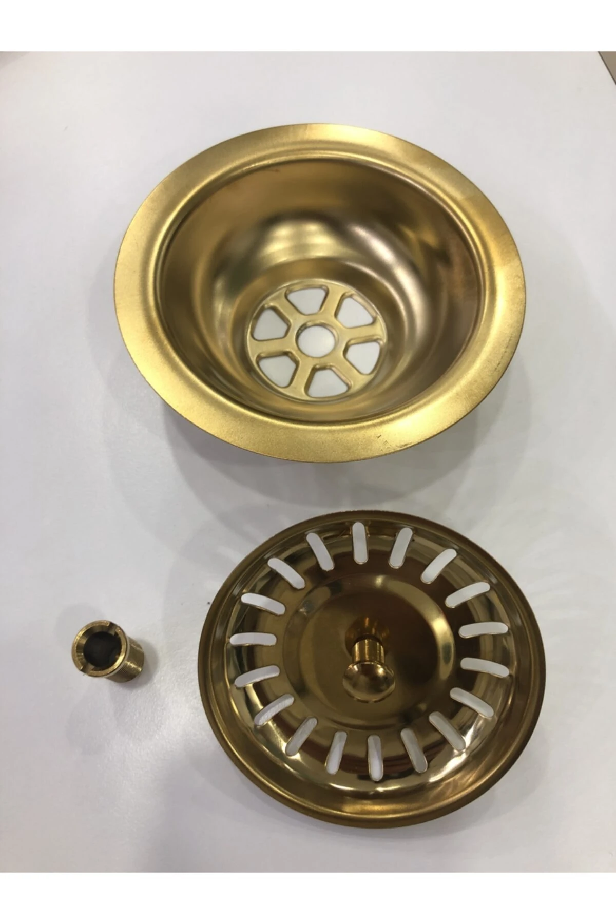 Altın Sarısı Eviye Süzgeç Takımı Tüm Evyelere Uyumludur Evye