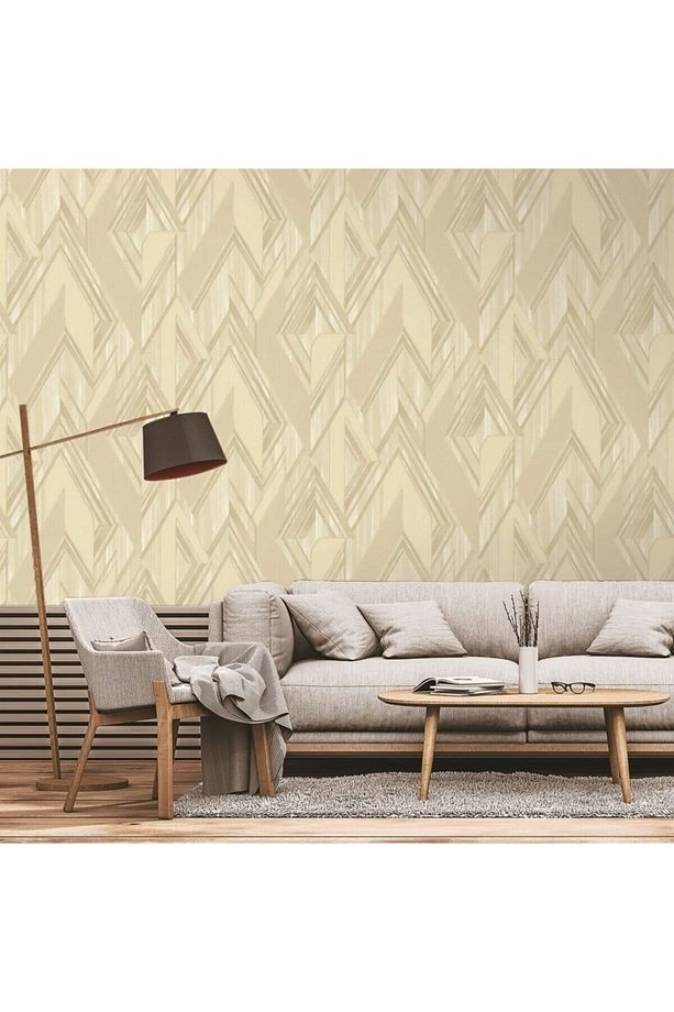 Octagon 1205-1 Geometrik Duvar Kağıdı (krem)