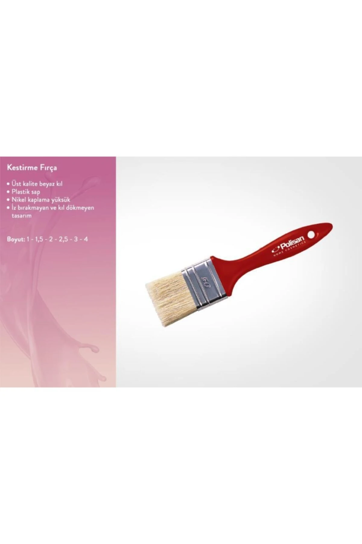 Kestirme Fırça Yağlı ve Su Bazlı Boya Fırçası 3 Numara