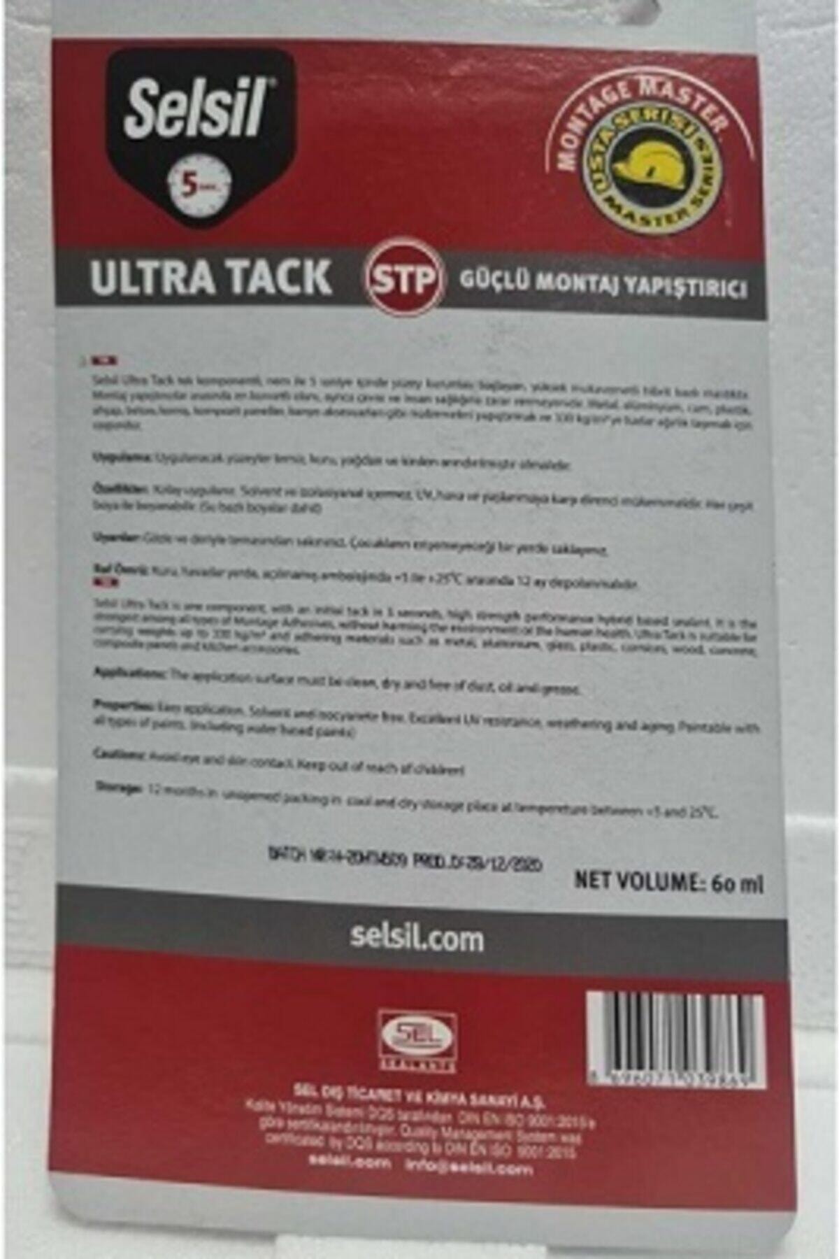 SELSİL ( 2 Adet ) Ultra Tack Güçlü Montaj Korniş Yapiştirici 60 Ml. - Beyaz