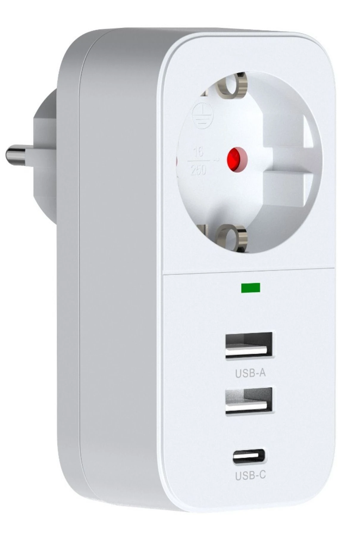 Akım Korumalı Akıllı Priz 2 USB Girişi + 1 TYPE-C Girişli Priz