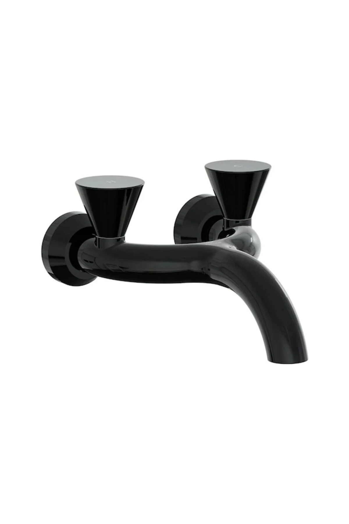 A4274839 Liquid Duvardan Lavabo Bataryası Parlak Siyah