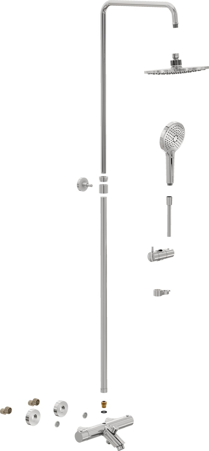 AquaHeat Joy 220B A47208 Termostatik Banyo Sistemi, Krom