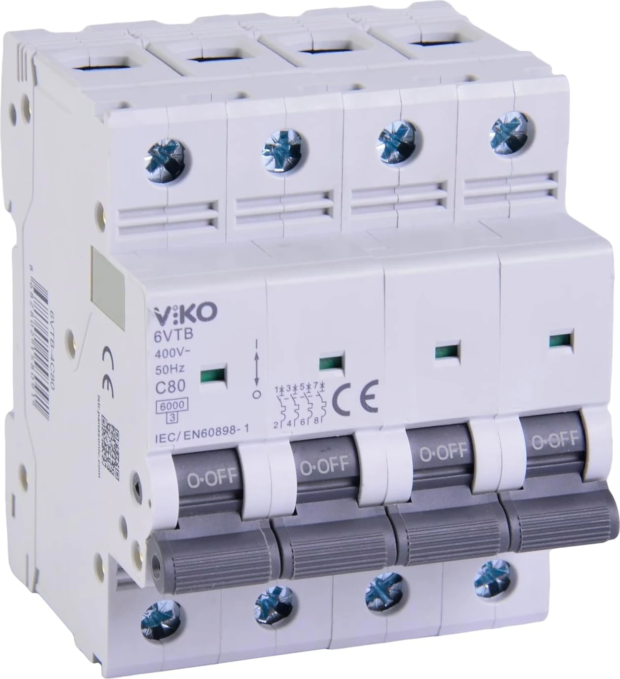 6VTB-4C80 Otomatik Sigorta 6ka C Tipi 4 Kutup 80A